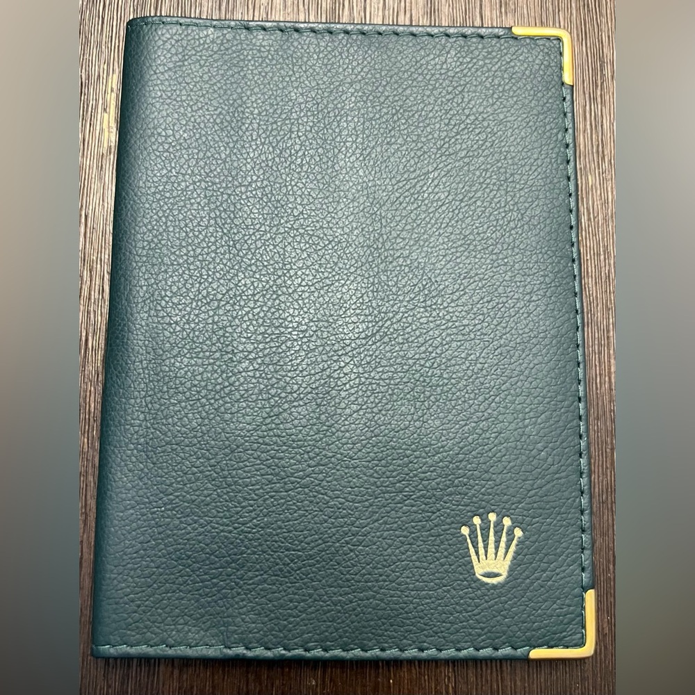 Vintage Rolex Green Passport Holder Card Case/Wallet